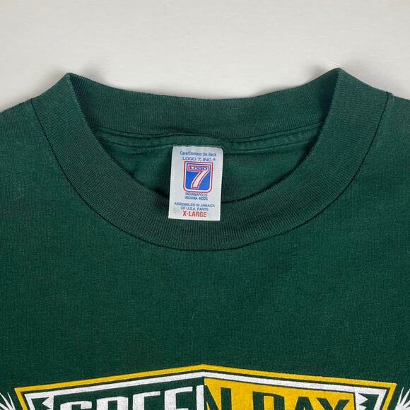 Vintage Green Bay Packers NFL Football Logo 7 Shockwave Green & Yellow Shirt XL - Picture 3 of 5